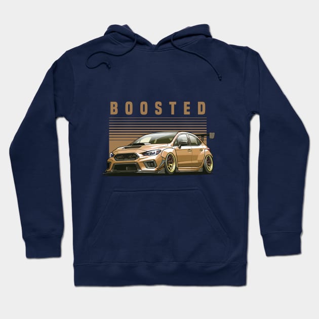 Subaru Impreza WRX STI Car Art - Modified Boosted Sports Car Hoodie by JDM-Rey